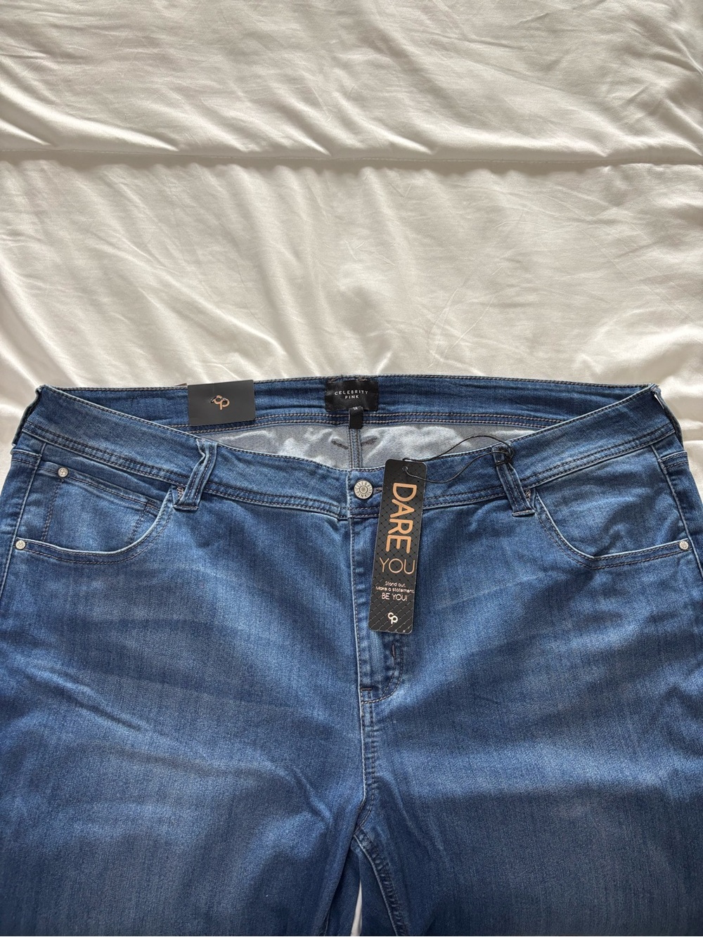 Women's Dark Blue Flare Jeans - Picture 3 of 4